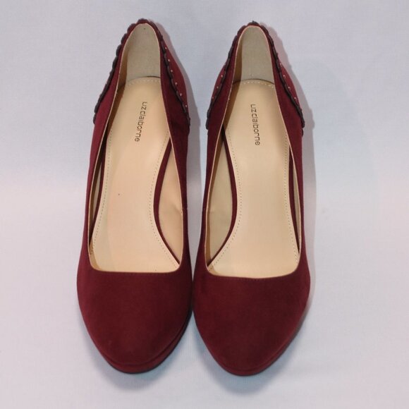 Liz Claibourne Burgundy Platform Heels - Picture 4 of 15